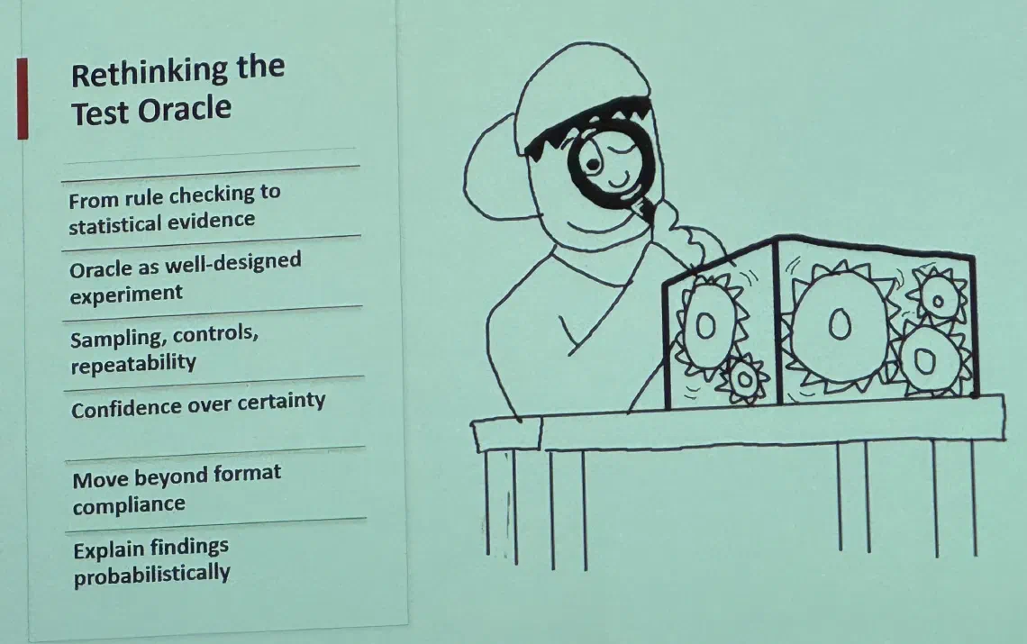 Slide on probabilistic test oracles from Robert Sabourin's closing keynote